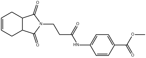 Benzoic acid, 4-[[3-(1,3,3a,4,7,7a-hexahydro-1,3-dioxo-2H-isoindol-2-yl)-1-oxopropyl]amino]-, methyl ester Struktur