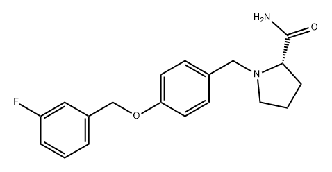 2-Pyrrolidinecarboxamide, 1-[[4-[(3-fluorophenyl)methoxy]phenyl]methyl]-, (2S)- Struktur