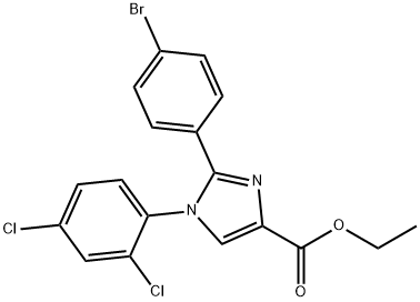 1H-Imidazole-4-carboxylic acid, 2-(4-bromophenyl)-1-(2,4-dichlorophenyl)-, ethyl ester Struktur