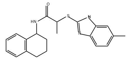 Propanamide, 2-[(6-methyl-1H-benzimidazol-2-yl)thio]-N-(1,2,3,4-tetrahydro-1-naphthalenyl)- Struktur