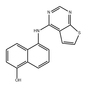 1-Naphthalenol, 5-(thieno[2,3-d]pyrimidin-4-ylamino)- Struktur