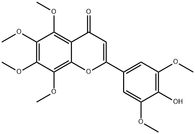 4H-1-Benzopyran-4-one, 2-(4-hydroxy-3,5-dimethoxyphenyl)-5,6,7,8-tetramethoxy- Struktur