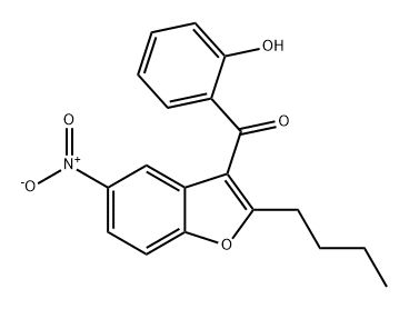 Methanone, (2-butyl-5-nitro-3-benzofuranyl)(2-hydroxyphenyl)- Struktur