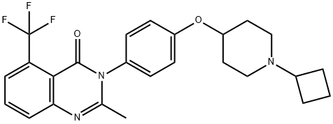 4(3H)-Quinazolinone, 3-[4-[(1-cyclobutyl-4-piperidinyl)oxy]phenyl]-2-methyl-5-(trifluoromethyl)- Struktur