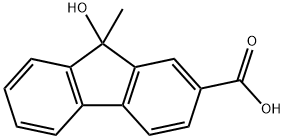 9H-Fluorene-2-carboxylic acid, 9-hydroxy-9-methyl- Struktur