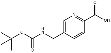 2-Pyridinecarboxylic acid, 5-[[[(1,1-dimethylethoxy)carbonyl]amino]methyl]- Structure