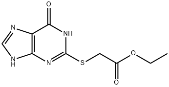 Acetic acid, 2-[(6,9-dihydro-6-oxo-1H-purin-2-yl)thio]-, ethyl ester Struktur