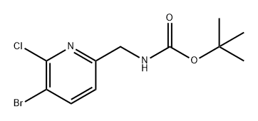 Carbamic acid, N-[(5-bromo-6-chloro-2-pyridinyl)methyl]-, 1,1-dimethylethyl ester Struktur