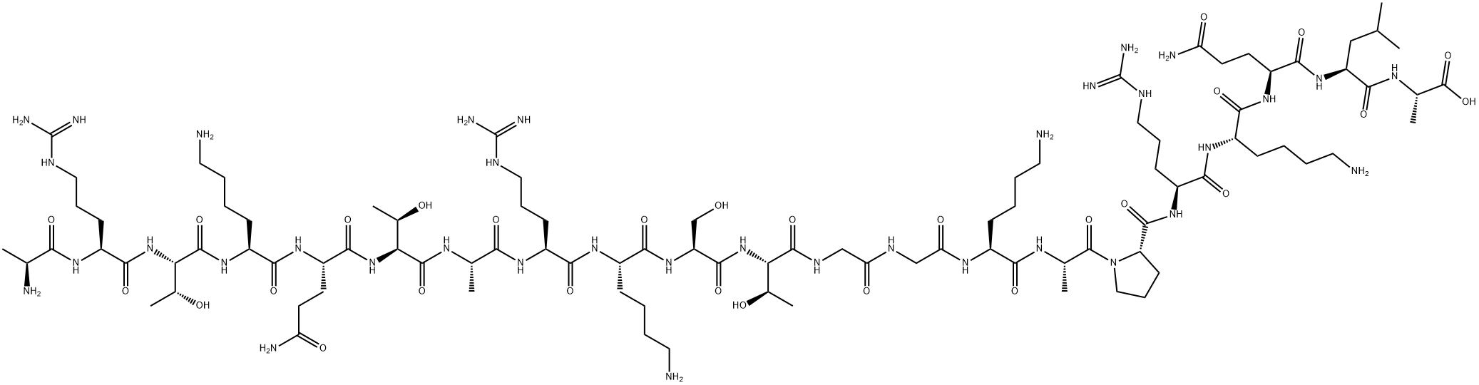 L-Alanine, L-alanyl-L-arginyl-L-threonyl-L-lysyl-L-glutaminyl-L-threonyl-L-alanyl-L-arginyl-L-lysyl-L-seryl-L-threonylglycylglycyl-L-lysyl-L-alanyl-L-prolyl-L-arginyl-L-lysyl-L-glutaminyl-L-leucyl- Struktur