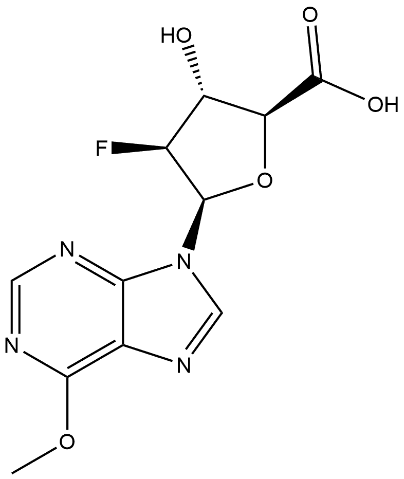 2-Deoxy-2-fluoro-5-carboxy--D-arabinofuranosyl-6-methoxyadenine Struktur