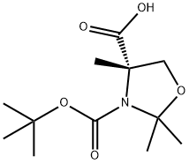 3,4-Oxazolidinedicarboxylic acid, 2,2,4-trimethyl-, 3-(1,1-dimethylethyl) ester, (4S)- Struktur