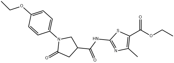 ethyl 2-(1-(4-ethoxyphenyl)-5-oxopyrrolidine-3-carboxamido)-4-methylthiazole-5-carboxylate Struktur