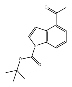 1H-Indole-1-carboxylic acid, 4-acetyl-, 1,1-dimethylethyl ester Struktur