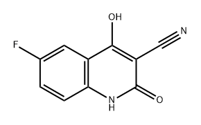 3-Quinolinecarbonitrile, 6-fluoro-1,2-dihydro-4-hydroxy-2-oxo- Struktur