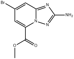 methyl 2-amino-7-bromo-[1,2,4]triazolo[1,5-a]pyridine-5-carboxylate Struktur