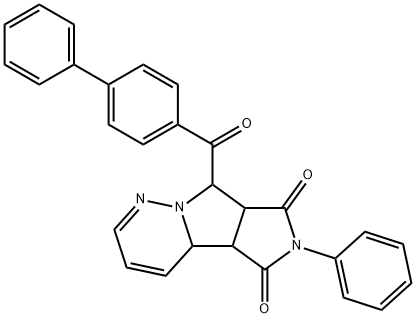 7-{[1,1'-biphenyl]-4-carbonyl}-4-phenyl-4,8,9-triazatricyclo[6.4.0.0^{2,6}]dodeca-9,11-diene-3,5-dione Struktur