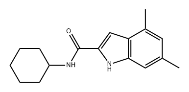 1H-Indole-2-carboxamide, N-cyclohexyl-4,6-dimethyl- Struktur