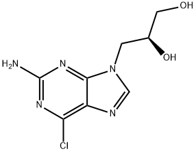 1,2-Propanediol, 3-(2-amino-6-chloro-9H-purin-9-yl)-, (2S)- Struktur