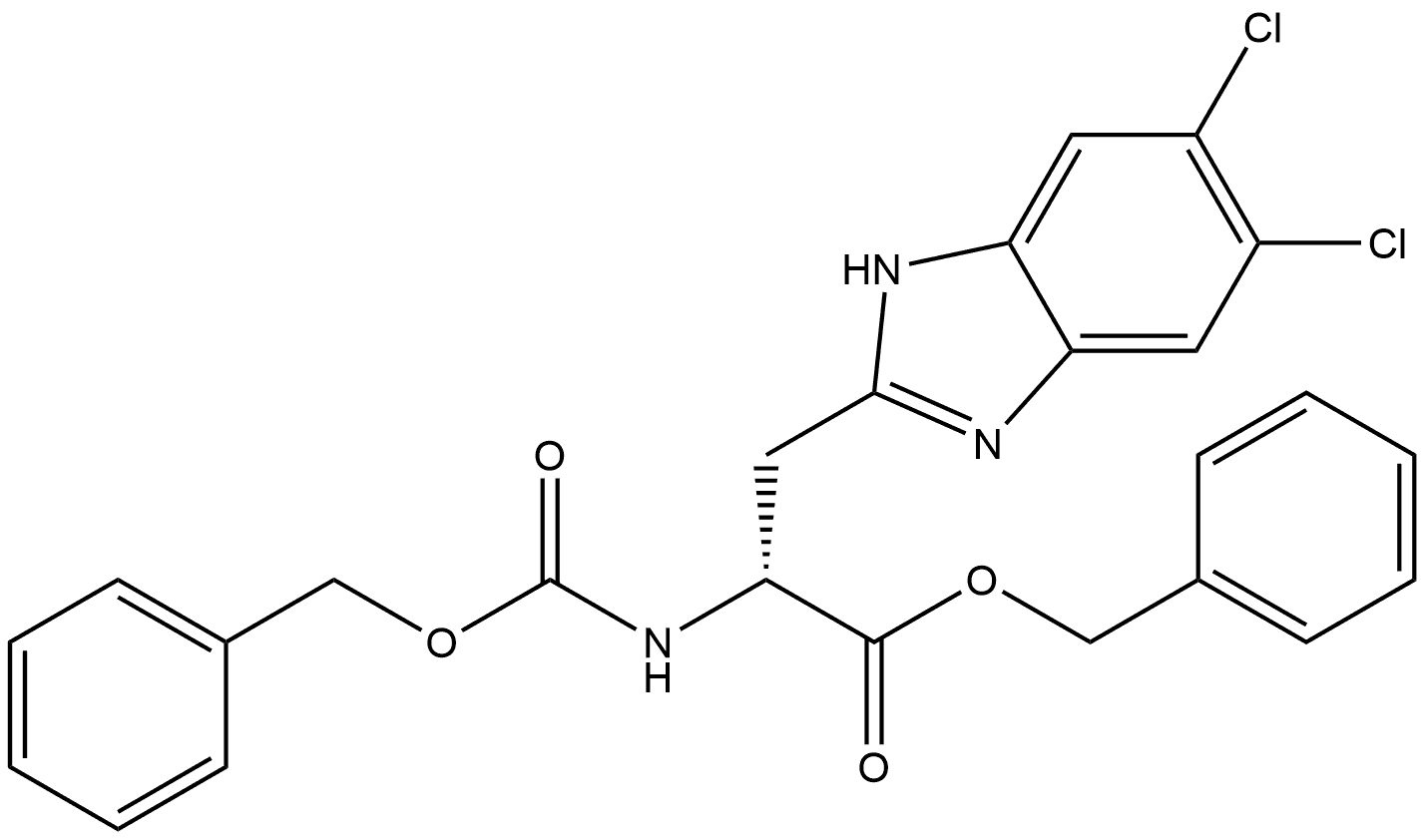 1H-Benzimidazole-2-propanoic acid, 5,6-dichloro-α-[[(phenylmethoxy)carbonyl]amino]-, phenylmethyl ester, (αR)-