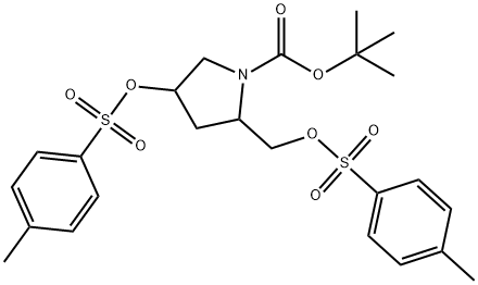 1,1-Dimethylethyl 4-[[(4-methylphenyl)sulfonyl]oxy]-2-[[[(4-methylphenyl)sulfonyl]oxy]methyl]-1-pyrrolidinecarboxylate Struktur