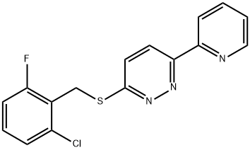 Pyridazine, 3-[[(2-chloro-6-fluorophenyl)methyl]thio]-6-(2-pyridinyl)- Struktur