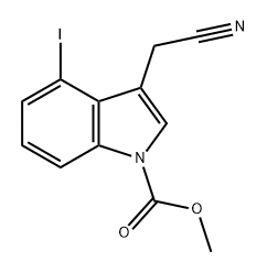 1H-Indole-1-carboxylic acid, 3-(cyanomethyl)-4-iodo-, methyl ester Struktur