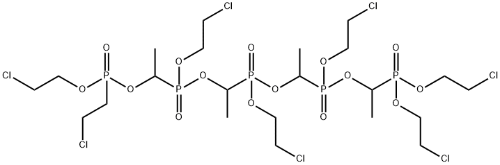 Phosphonic acid,[9-chloro-3-(2-chloroethoxy)-6-(2-chloroethyl)-1,4-dimethyl-2,5,7-trioxa-3,6-diphosphanon-1-yl]-,8-chloro-2,5-bis(2-chloroethoxy)-1,4-dimethyl-3,6-dioxa-2,5-diphosphaoct-1-yl-2-chloroethylester,P,P',P'',P'''-tetraoxide Struktur