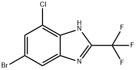 6-Bromo-4-chloro-2-(trifluoromethyl)-1H-benzimidazole Struktur