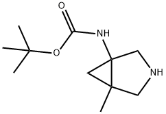 Carbamic acid, (5-methyl-3-azabicyclo[3.1.0]hex-1-yl)-, 1,1-dimethylethyl ester Struktur