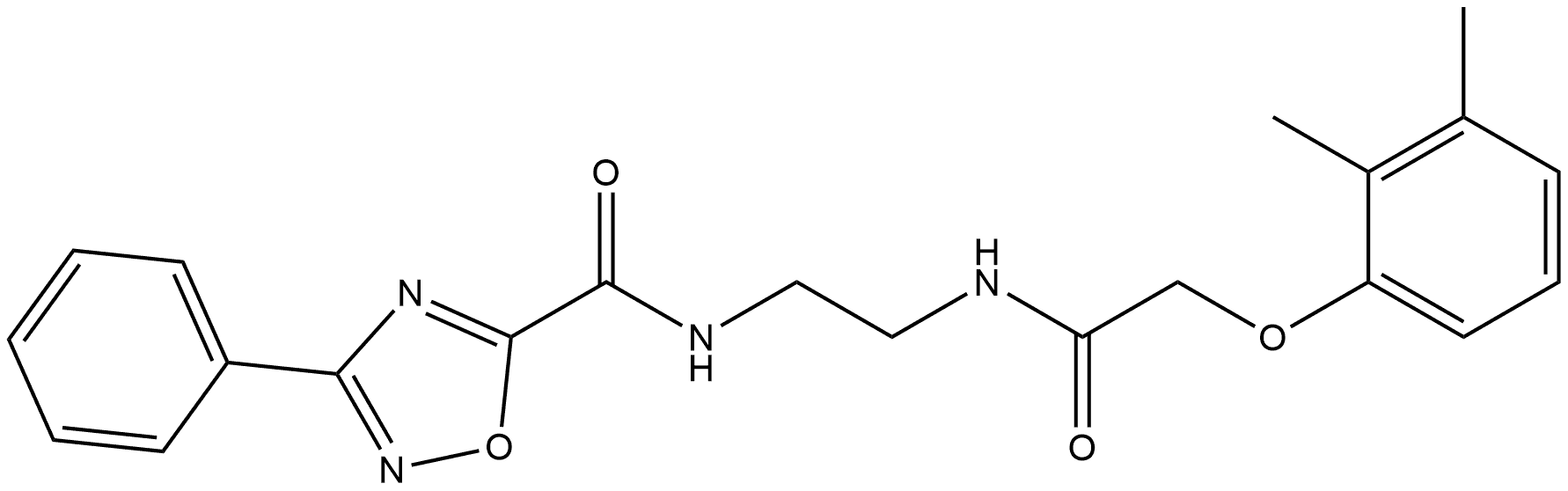 N-[2-[[2-(2,3-Dimethylphenoxy)acetyl]amino]ethyl]-3-phenyl-1,2,4-oxadiazole-5-carboxamide Struktur