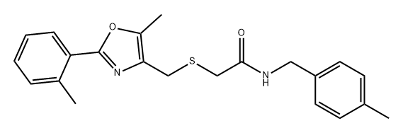 Acetamide, 2-[[[5-methyl-2-(2-methylphenyl)-4-oxazolyl]methyl]thio]-N-[(4-methylphenyl)methyl]- Struktur