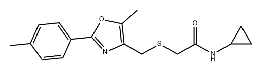 Acetamide, N-cyclopropyl-2-[[[5-methyl-2-(4-methylphenyl)-4-oxazolyl]methyl]thio]- Struktur