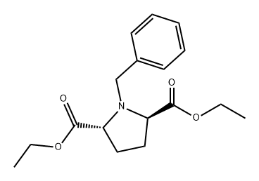 2,5-Pyrrolidinedicarboxylic acid, 1-(phenylmethyl)-, diethyl ester, (2R-trans)- (9CI) Struktur