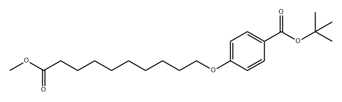 Benzoic acid, 4-[(10-methoxy-10-oxodecyl)oxy]-, 1,1-dimethylethyl ester Struktur