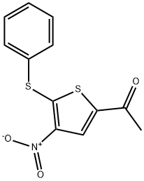 Ethanone, 1-[4-nitro-5-(phenylthio)-2-thienyl]- Struktur