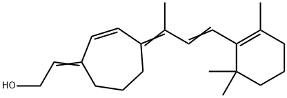 4-(1-methyl-3-(2,6,6-trimethyl-1-cyclohexen-1-yl)-2-(propenylidene)-2-cyclohepten-1-ylidene)ethanol Struktur