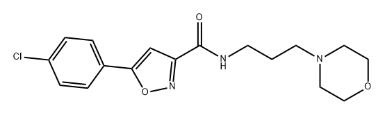 3-Isoxazolecarboxamide, 5-(4-chlorophenyl)-N-[3-(4-morpholinyl)propyl]- Struktur