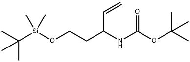 Carbamic acid, [1-[2-[[(1,1-dimethylethyl)dimethylsilyl]oxy]ethyl]-2-propenyl]-, 1,1-dimethylethyl ester (9CI) Struktur