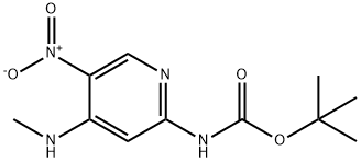 tert-Butyl (4-(methylamino)-5-nitropyridin-2-yl)carbamate Struktur