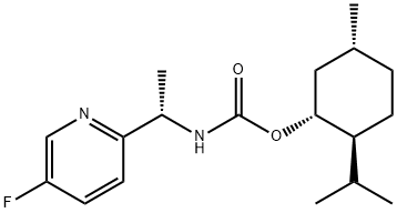 Carbamic acid, N-[(1S)-1-(5-fluoro-2-pyridinyl)ethyl]-, (1R,2S,5R)-5-methyl-2-(1-methylethyl)cyclohexyl ester Struktur