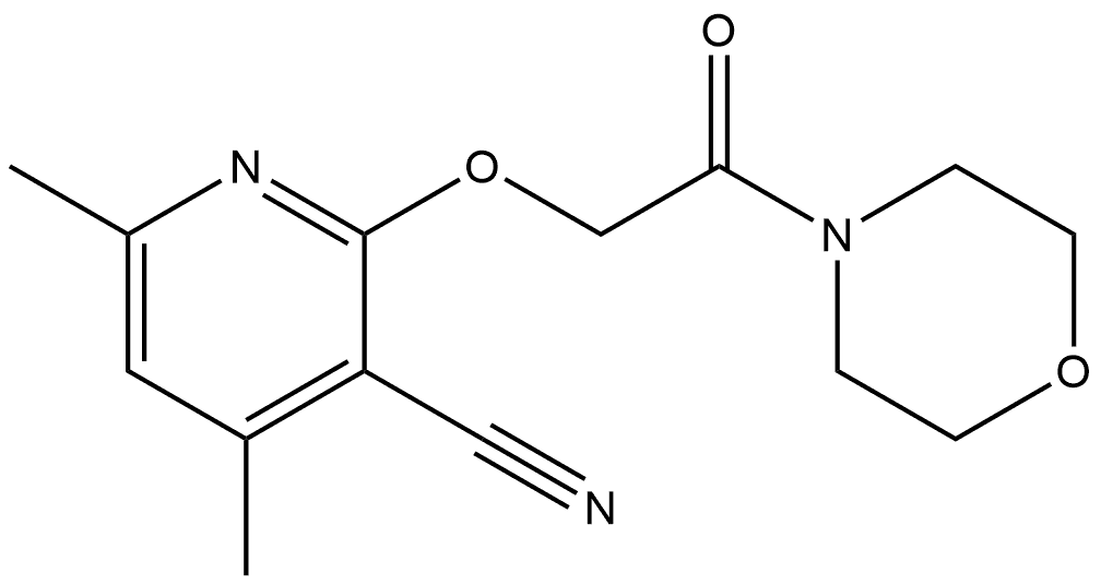 4,6-Dimethyl-2-[2-(4-morpholinyl)-2-oxoethoxy]-3-pyridinecarbonitrile Struktur