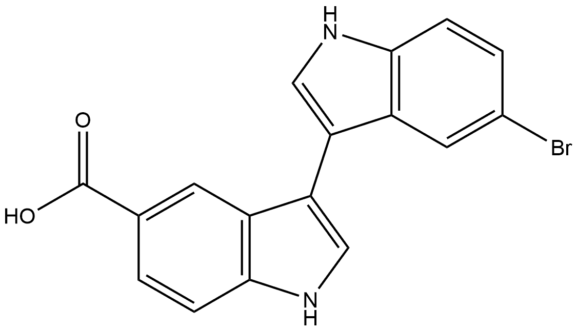 5′-Bromo[3,3′-bi-1H-indole]-5-carboxylic acid Struktur