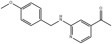 1-[2-[[(4-Methoxyphenyl)methyl]amino]-4-pyridinyl]ethanone Struktur