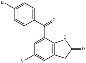 2H-Indol-2-one, 7-(4-bromobenzoyl)-5-chloro-1,3-dihydro- Struktur