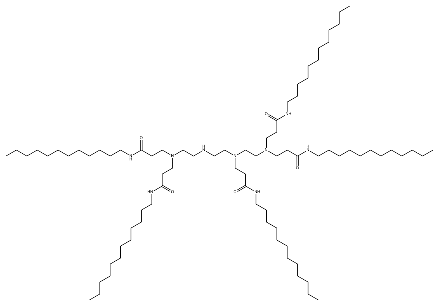 4,7,10,13-Tetraazahexadecanediamide, N1,N16-didodecyl-4,7,13-tris[3-(dodecylamino)-3-oxopropyl]- Struktur