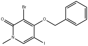 2(1H)-Pyridinone, 3-bromo-5-iodo-1-methyl-4-(phenylmethoxy)- Struktur