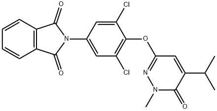 1H-Isoindole-1,3(2H)-dione, 2-[3,5-dichloro-4-[[1,6-dihydro-1-methyl-5-(1-methylethyl)-6-oxo-3-pyridazinyl]oxy]phenyl]- Struktur