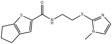 4H-Cyclopenta[b]thiophene-2-carboxamide, 5,6-dihydro-N-[2-[(1-methyl-1H-imidazol-2-yl)thio]ethyl]- Struktur