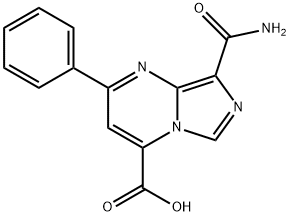 Imidazo[1,5-a]pyrimidine-4-carboxylic acid, 8-(aminocarbonyl)-2-phenyl- Struktur