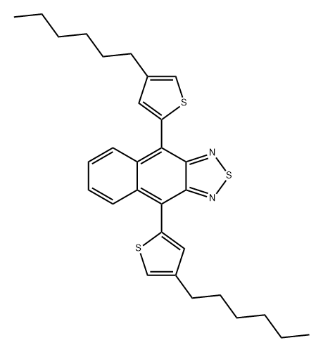 Naphtho[2,3-c][1,2,5]thiadiazole, 4,9-bis(4-hexyl-2-thienyl)- Struktur